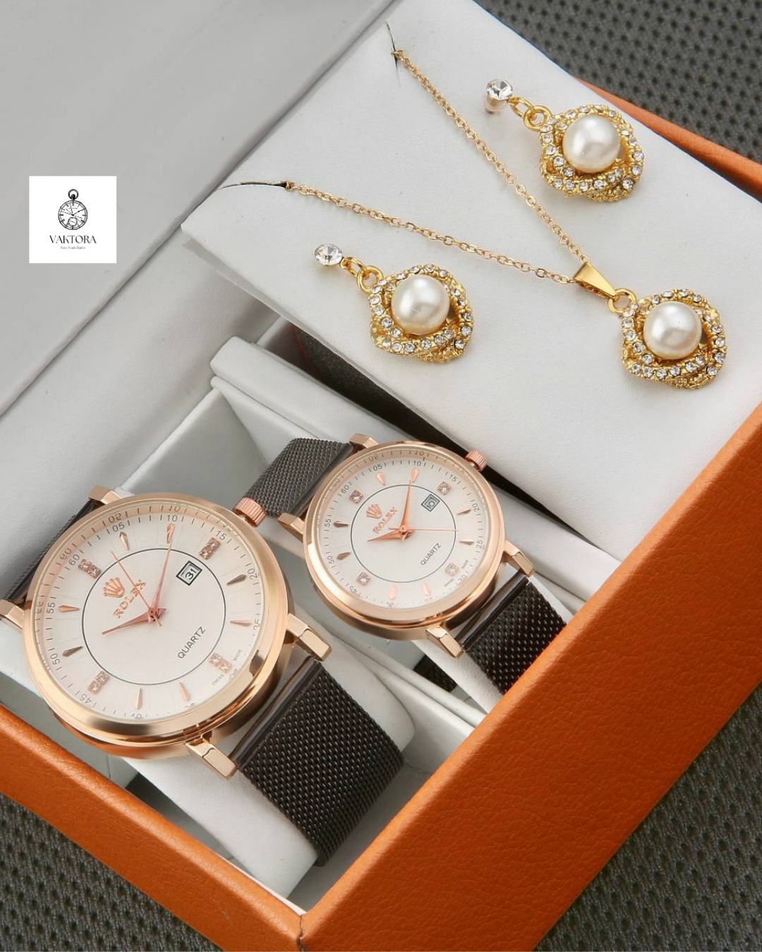 Elegance Duo Çift Saat ve Takı Seti